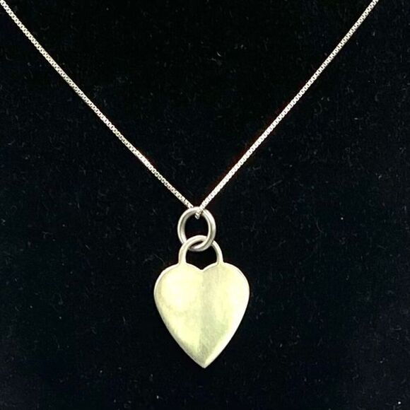 AAD# Italian Sterling 925 Silver Heart Necklace - Picture 1 of 7